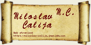 Miloslav Čalija vizit kartica